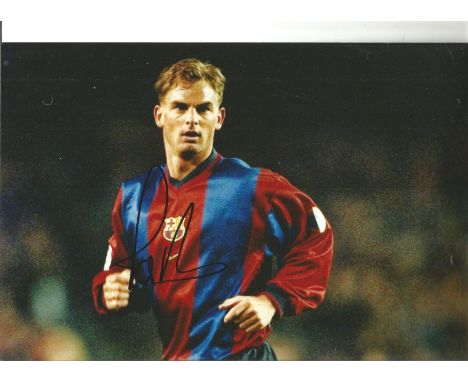 Football Frank De Boer signed 12x8 colour photo pictured in action for Barcelona. Franciscus "Frank" de Boer ( born 15 May 19