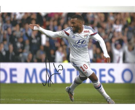 Football Alexandre Lacazette signed 12x8 colour photo pictured in action for Olympique Lyonnais in France. Alexandre Lacazett