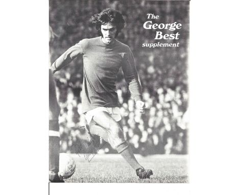 George Best signed vintage black and white magazine article The George Best Supplement. Good Condition. All signed pieces com