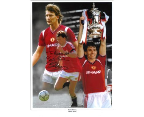 Football Bryan Robson signed 16x12 colour montage photo dedicated. Bryan Robson OBE (born 11 January 1957) is an English foot