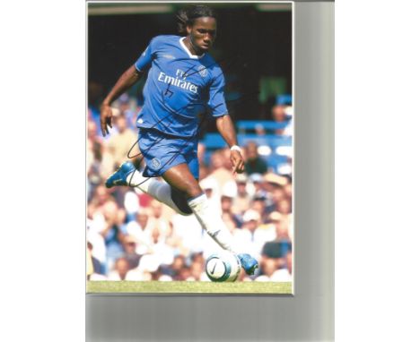 Football Didier Drogba signed 10x8 mounted colour photo pictured in action for Chelsea. Didier Yves Drogba Tebily born 11 Mar