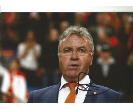 Football Guus Hiddink signed 12x8 colour photo pictured while manager of Holland. Guus Hiddink ( born 8 November 1946) is a D