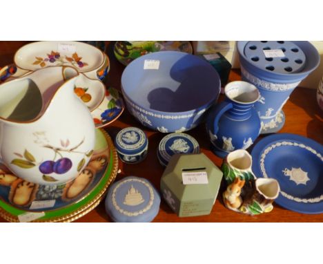 A collection of Wedgewood Jasper ware together with some Grays pottery and sundries 