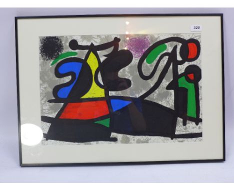 Joan Miro an abstract lithograph 1970 ' Untitled 1' mounted framed and glazed 37 x 57cm 