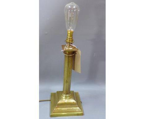 A brass Doric column design table lamp H 55 with bulb