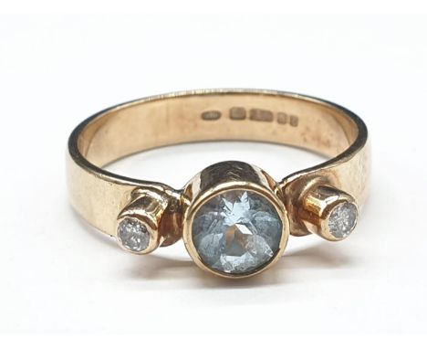 Aquamarine 9K ring. Size M.  2.62g 