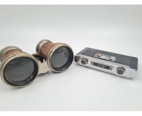 A Pair of Antique Opera Glasses and a Pair of Vintage Eikow Folding Opera Glasses. 