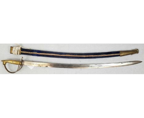 Vintage Indian sabre with brass horse head handle 