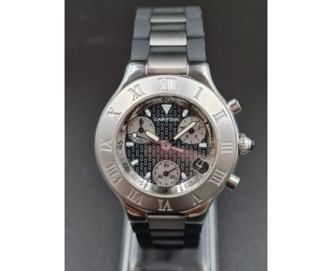 CARTIER DIVERS CHRONOMETER WITH RUBBER STRAP 40 MM 