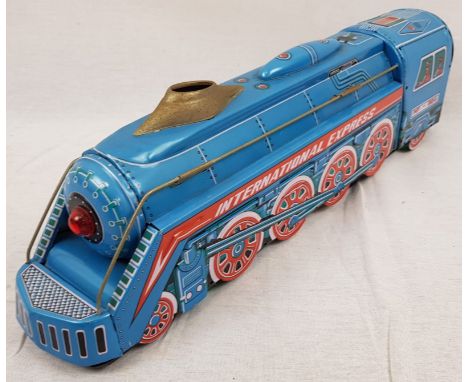 A Vintage International Express Locomotive Model. As new, in box. 42cm 