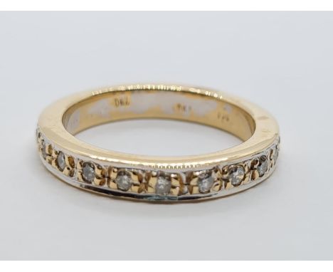 18ct Gold and Diamond Eternity RING.  5.2g  Size K/L 