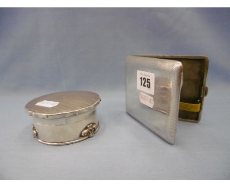 A hallmarked silver cigarette case and a trinket box