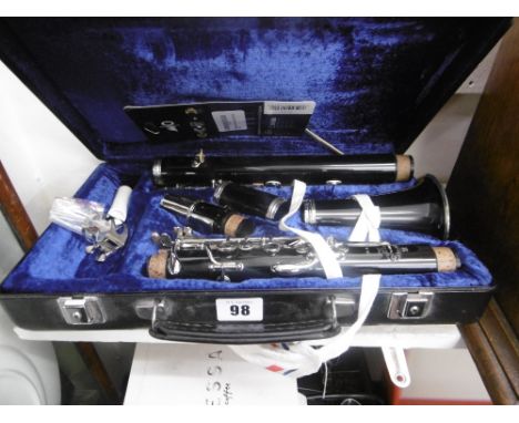 A cased Buffet clarinet