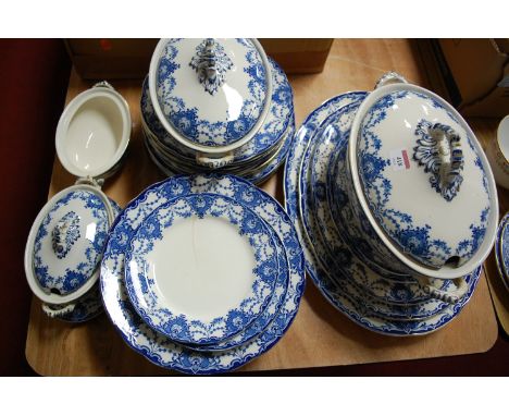 A Victorian K&CB late Mayor's part dinner service in the Venice pattern to include graduated meat plates and tureens etc