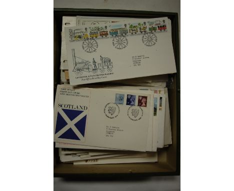 A box of assorted loose first day covers