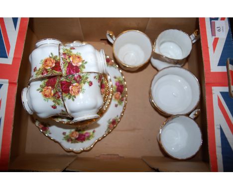 A Royal Albert part tea service, in the Old Country Roses pattern