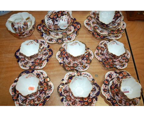 An early 20th century part tea service, in the Imari palette, by Wileman & Co, No.6075 Condition Report / Extra Information T