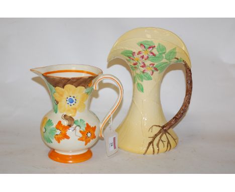 A 1930s Carltonware jug, on a yellow ground with leaf decoration, printed Australia design verso, numbered 1697; together wit