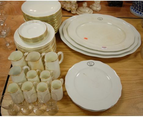 A Victorian and later part tea and dinner service by Cauldon, retailed by Maple & Co Ltd, with annotation for Home Farm; toge