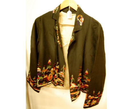 A mid 20th century Chinese silk embroidered blouse