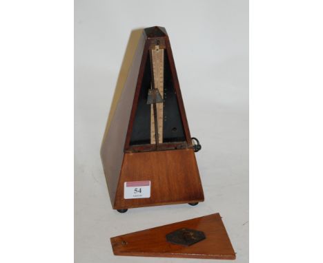 A mid-20th century French walnut cased metronome 