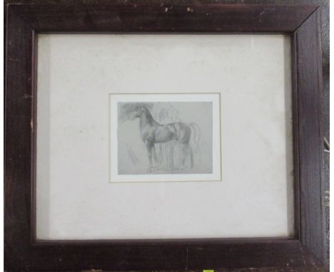 After Degas, black and white print, horse, 4ins x 5ins