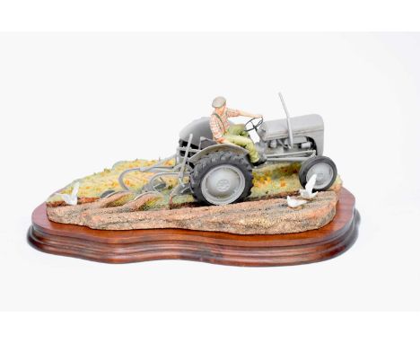 Border Fine Arts 'The Fergie' (Tractor Ploughing)model JH64 by Ray Ayresa limited edition numbered 495 of 1250, in original b