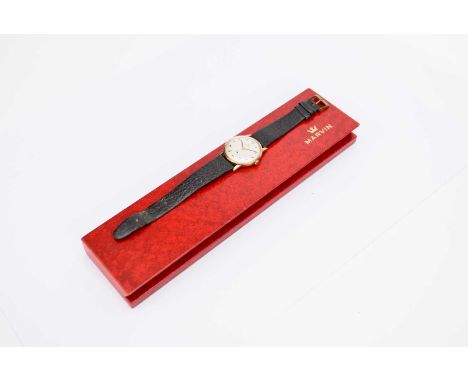 Marvin: A Gentleman's 9ct yellow gold manual wind wristwatch, 1973, the plain case with sealed back and pull-out crown, the b