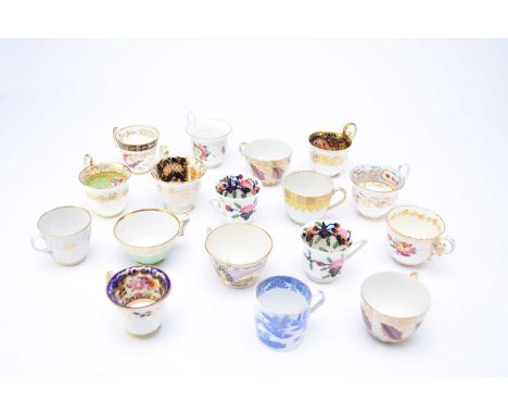 A collection of assorted English porcelain and bone china tea and coffee cupspredominantly early 19th centuryincluding the fo