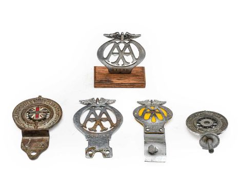 Royal Automobile Club Association: A Veteren AA Badge, numbered N37427; A Royal Automobile Club Association Car Bonnet Access