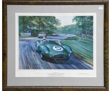 After Michael Turner“Le Mans 1959”, depicting Roy Salvador at the wheel of the winning Aston-Martin DBR-1Limited edition colo