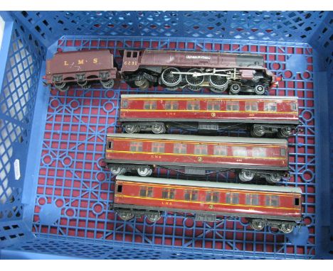 A Hornby Dublo 3 Rail Type EDL2 "Duchess Class" 4-6-2 Steam Locomotive and Six Wheel Tender, LMS Maroon, "Duchess of Atholl" 