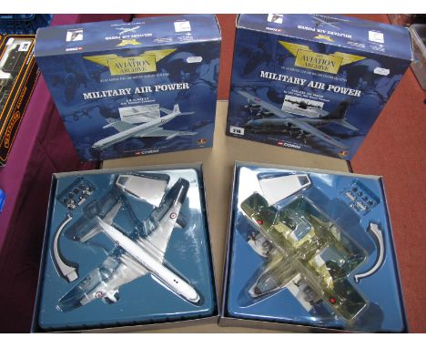 Two Corgi 'The Aviation Archive' 1:144th Scale Diecast Model Military Aircraft, #48401 Hercules Tanker, No 1312 Flight, RAF M