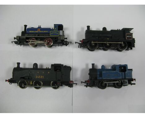 Four "OO" Gauge/4mm Steam Locomotives, unboxed, Triang "Freelance" 0-4-0 Blue R/No 7, Hornby "Lochness" 0-4-0 "Pug", Hornby C