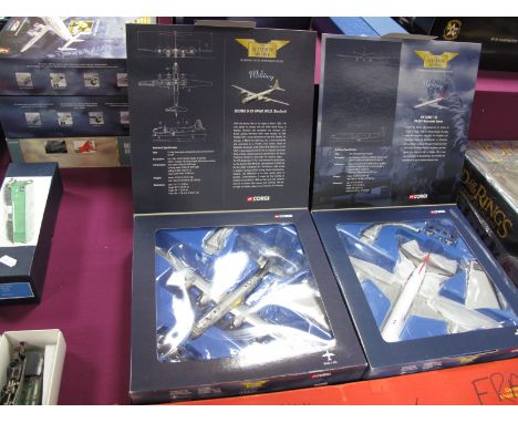 Two Corgi 'The Aviation Archive' 1:144th Scale Diecast Model Military Aircraft, #AA31802 Boeing B-29 Hawg Wild, #48505 DH Com