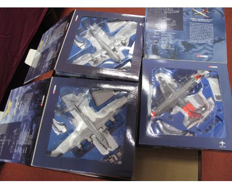 Three Corgi 'The Aviation Archive' 1:144th Scale Diecast Model Military Aircraft, #AA31301 Lockheed LC-130F Hercules with Ski