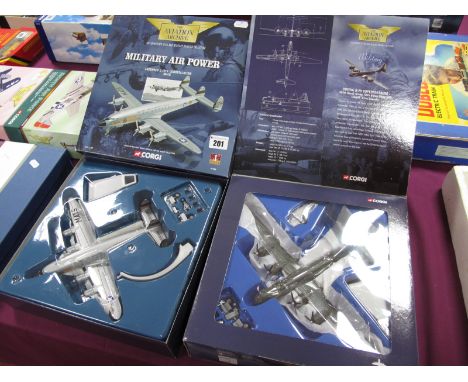 Two Corgi 'The Aviation' 1:144th Scale Diecast Model Military Aircraft #AA31801 Boeing B-29 Superfortress, 468th Bomb Group, 