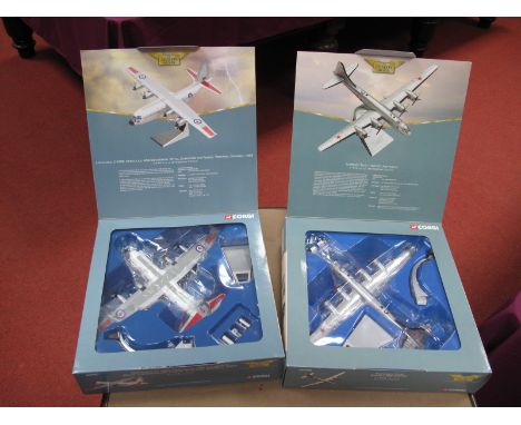 Two Corgi 'The Aviation Archive' 1:144th Scale Diecast Model Military Aircraft, #AA31307 Lockheed C-130E Hercules, 436 Squadr