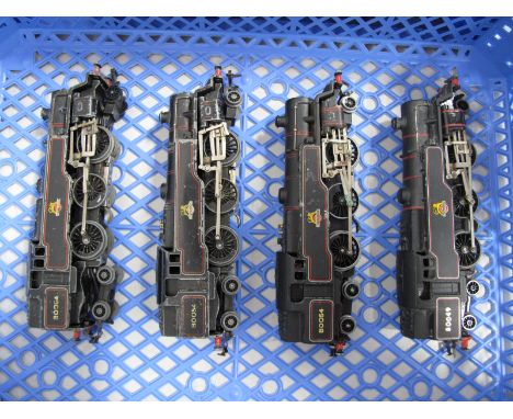 Four Hornby Dublo 3 Rail Class 4MT 2-6-4 Standard Tank Steam Locomotives, unboxed BR black, 3 R/No 80054, fair condition, one