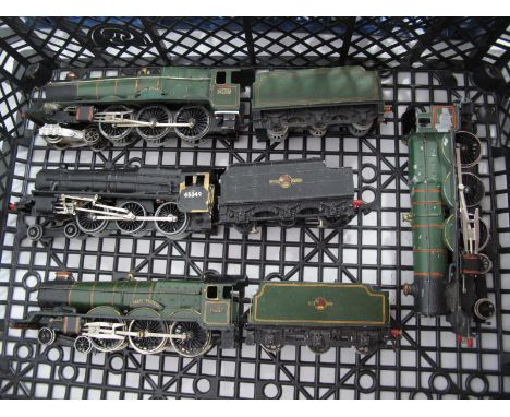 Four "OO" Gauge/4mm 4-6-0 Steam Locomotives, for spares or repair, unboxed, Wrenn "King Edward" (no motor) six wheel tender, 