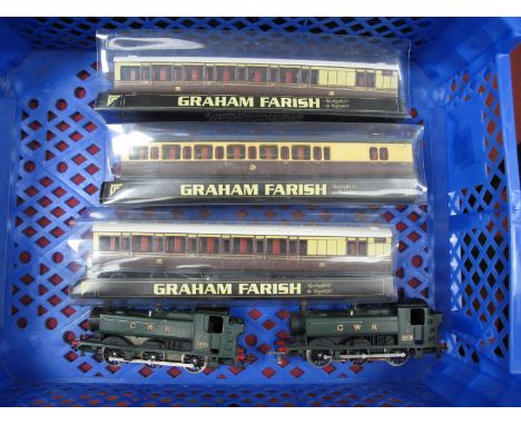 Two Graham Farish ''OO'' Gauge/ 4mm Class 94XX 0-6-0 Tank Locomotives,  GWR green R/NO 9410, good condition - unboxed. Plus: 