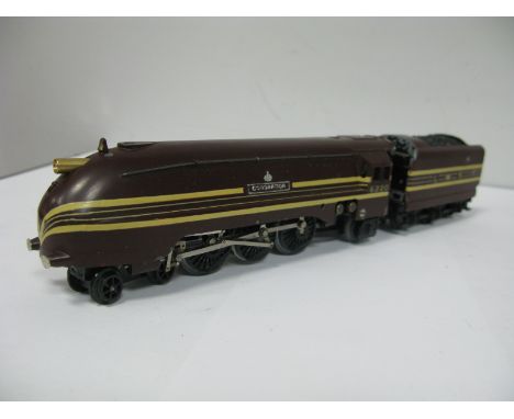 Trix TTR 4-6-2 3 Rail Coronation Class Streamline Steam Locomotive and Six Wheel Tender, LMS maroon, R/NO 6220 - good conditi