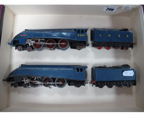 Two Hornby Dublo 3 Rail Class A4 4-6-2 Steam Locomotives and Eight Wheel Tenders, L.N.E.R Gloss Blue "Bittern" R/No 4464 -L.N