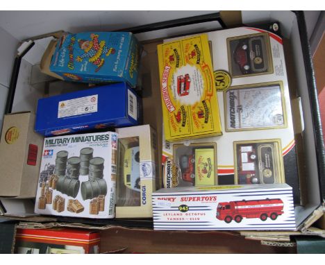 A Collection of Diecast Model Vehicles, including Matchbox Collectibles 50th Anniversary Commemorative series five vehicle se