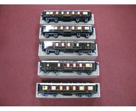 Five Darstaed 0 Gauge/7mm Pullman ''Paddington Newton Abbot Torquay Paington'' G.W.R Coaches, comprising parlour 1st ''Juana.