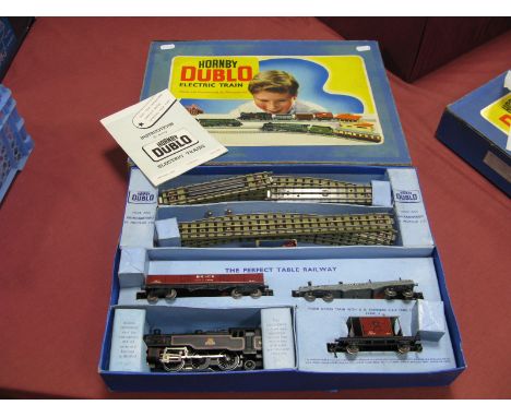 Hornby Dublo Ref. EDG18 Tank Goods 3 Rail Train Set- Boxed. Comprising Class 4MT STD tank 2-6-4 steam locomotive, BR black R/