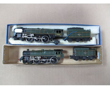 Two Trix TTR Steam Locomotives and Six Wheel Tenders- 4-6-2 Britannia R/NO 70000, BR green, 2 rail good unboxed condition- Pl
