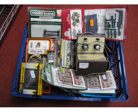 A Gaugemaster Model D Controller (G), plus unopened trackside 'N' gauge, plastic kits, by Ratio, Peco, Gaugemaster and Model 