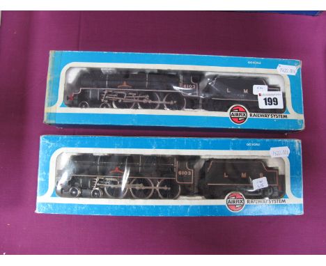 Two Airfix "OO" Gauge/4mm "Royal Scot" Class 4-6-0 Steam Locomotives and Six Wheel Tenders, L.M.S Black "Royal Scots Fusilier