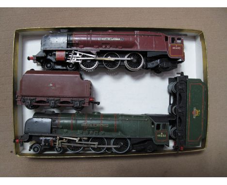 Two Hornby Dublo Unboxed "Duchess Class" 4-6-2 Steam Locomotives and Six Wheel Tenders, two rail BR Maroon "City of London" R